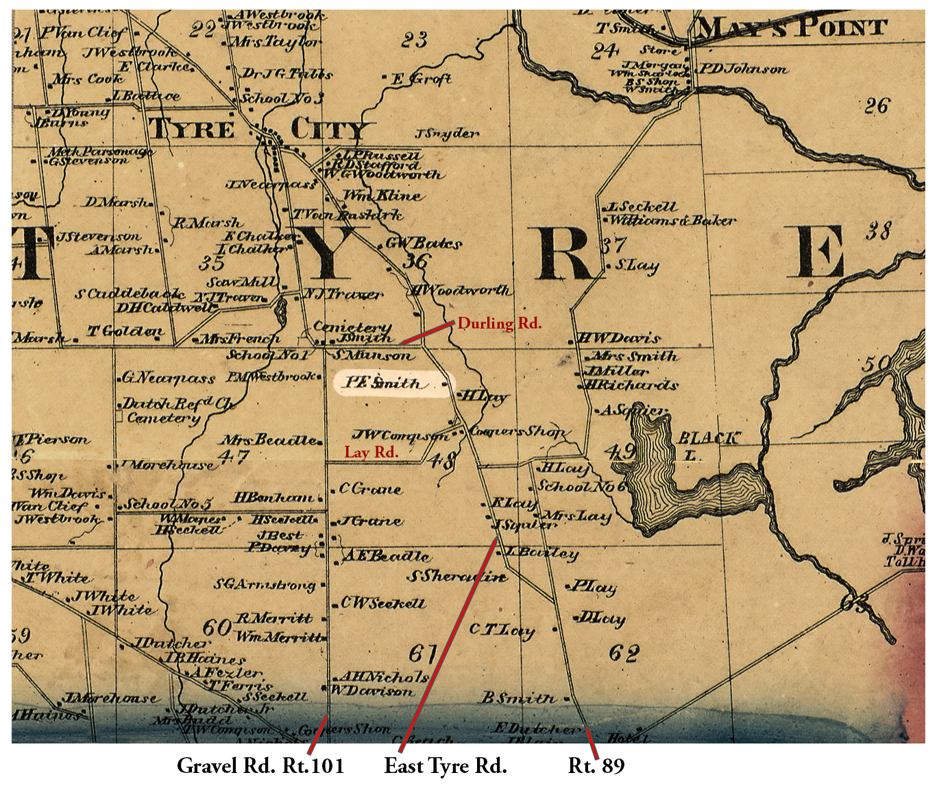 1859 Cayuga Seneca Tyr-6 Excerpt Map